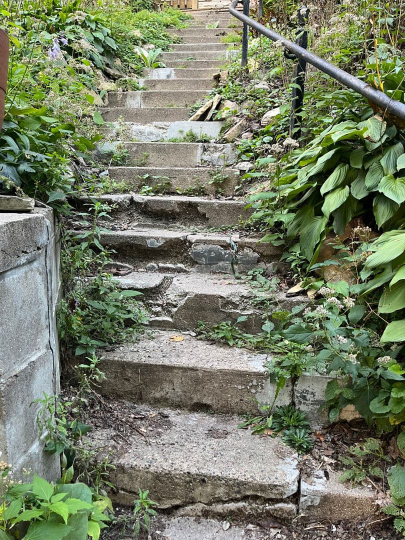 Crumbling Concrete Steps Rebuilt With Stone Pavers image