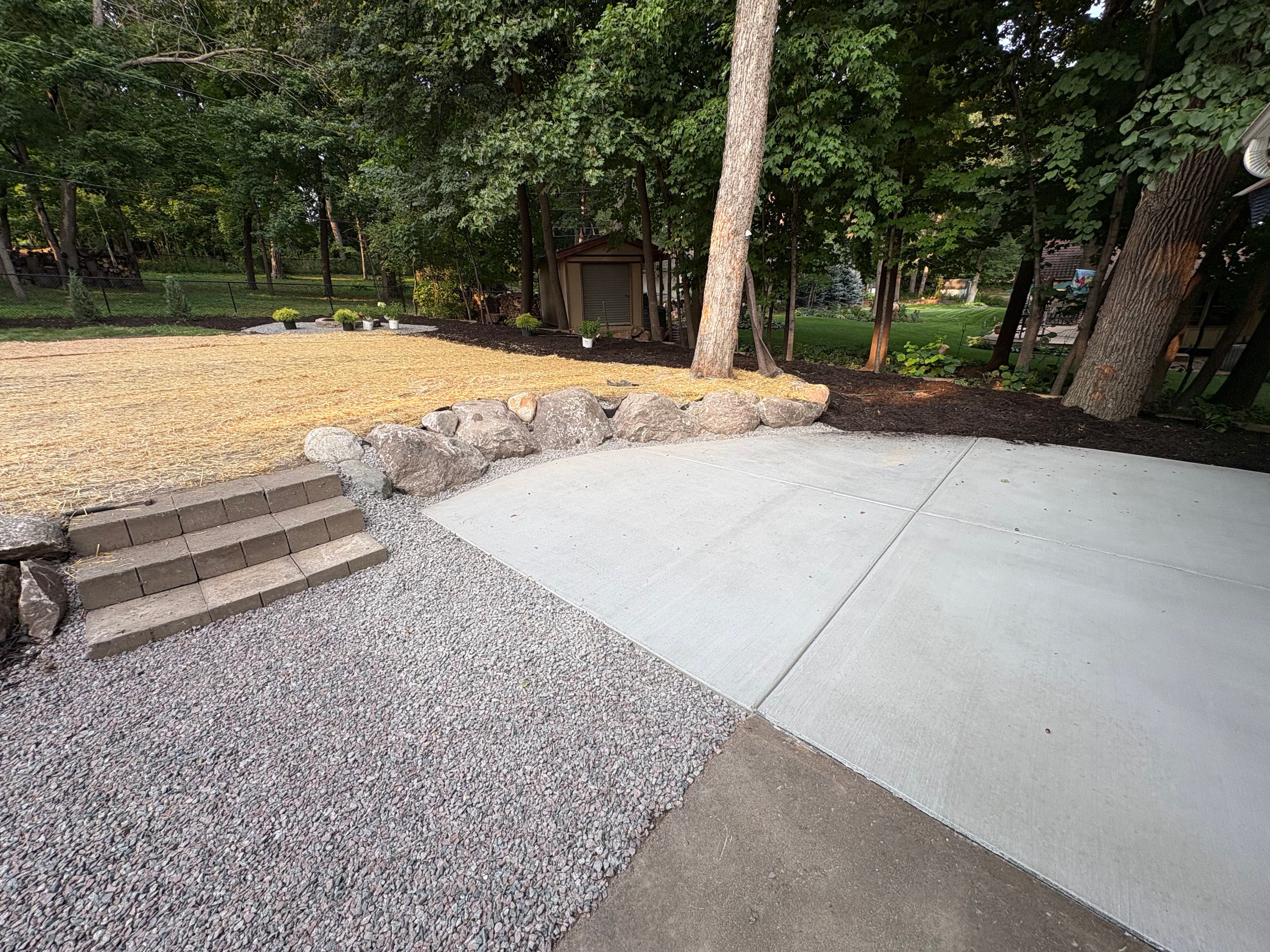 Project Full Backyard Remodel With Patio, Fire Pit and Fresh Landscaping image