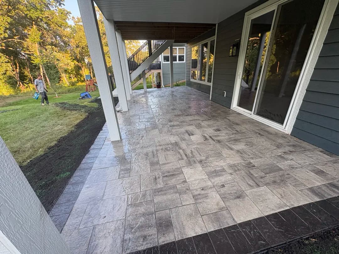 Project Large Paver Patio Built Under a Walk-Out Deck image