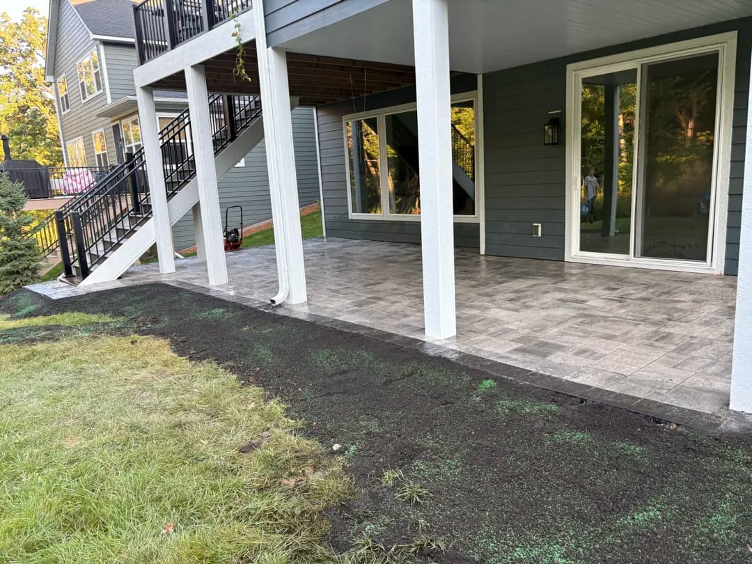 Gallery photos for Large Paver Patio Built Under a Walk-Out Deck: Image #1