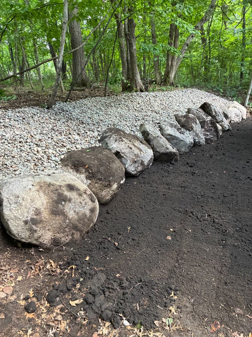 Gallery photos for Boulder Edging and Gravel Work on a Sloped Property: Image #1